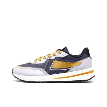 XTEP Cushioning Anti Slip And Wear Resistant Low Top Running Shoes Men's Blue Gray Yellow
