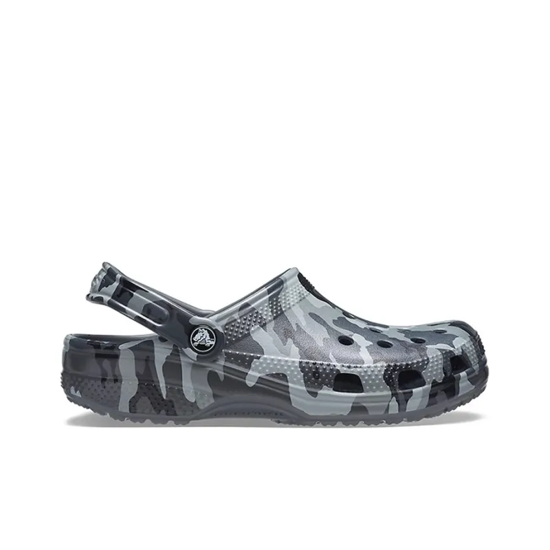 Crocs Beach Sandals Gray Camouflage Unisex-1