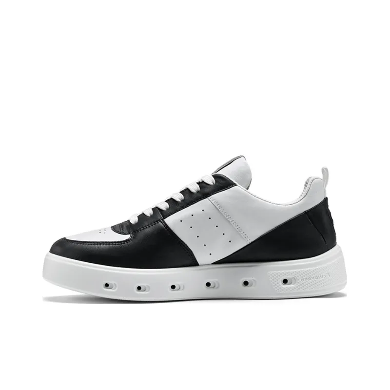 Ecco Street 720 Series Waterproof Low Top Skateboard Shoes Women's Black White-0