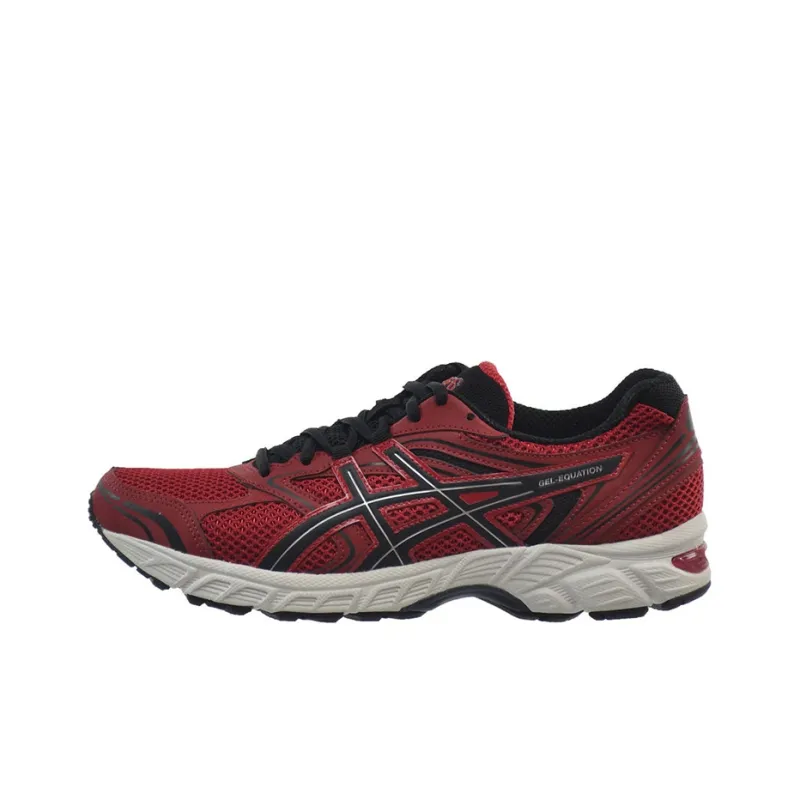 Asics Gel-Equation Breathable Lightweight Low-Top Running Shoes Men's Red Black-0