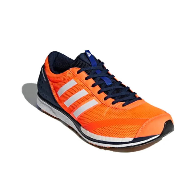 Adidas Adizero Takumi Sen 3 Breathable Low-Top Marathon Running Shoes Unisex Orange Blue White-1