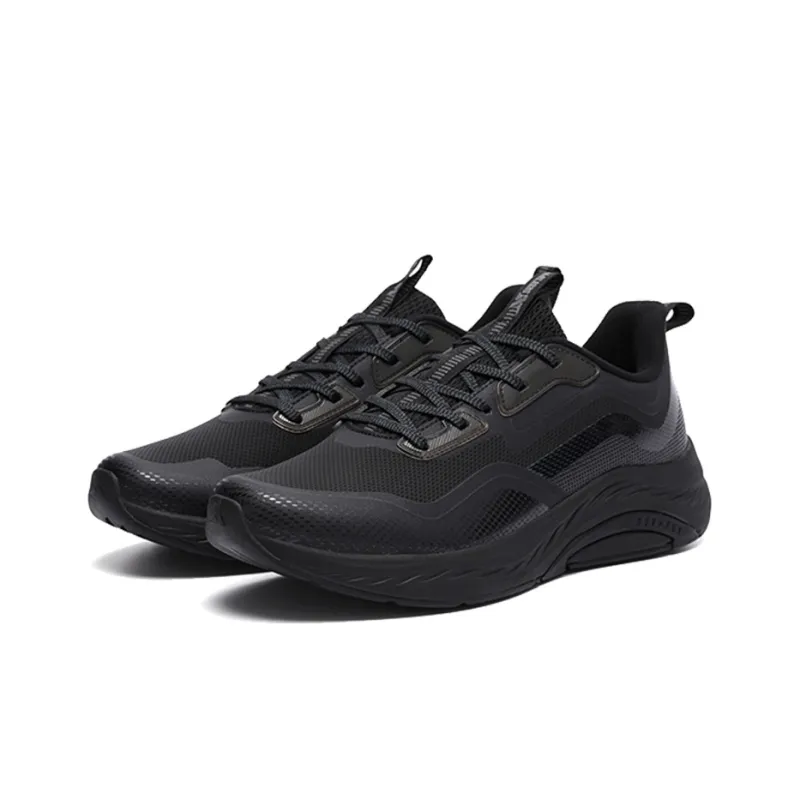 XTEP Cushioning Anti Slip And Wear Resistant Low Top Running Shoes Men's Black-3
