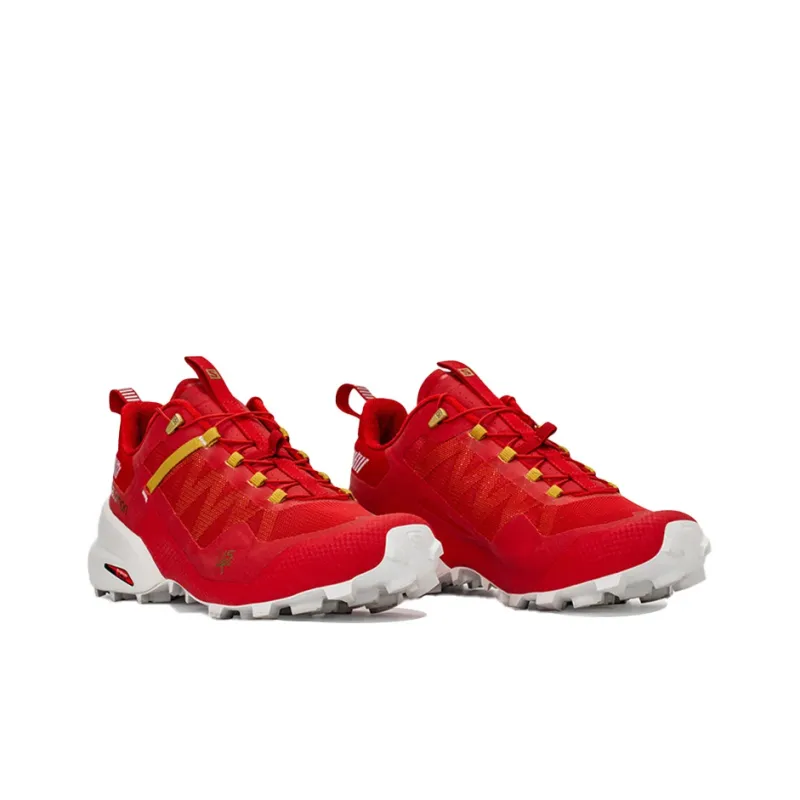 SALOMON Cushioning, Slip Resistant, And Abrasion Resistant Low Top Running Shoes Unisex Red-2