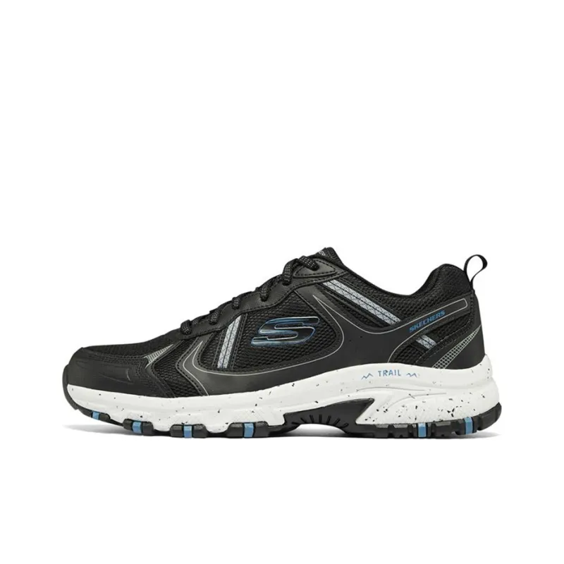 Skechers Hillcrest Cushioning Anti Slip And Wear Resistant Low Top Running Shoes Men's Black White-0