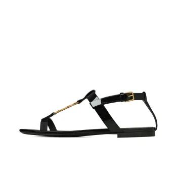 SAINT LAURENT Cassandra Logo Plaque Sandals Women's