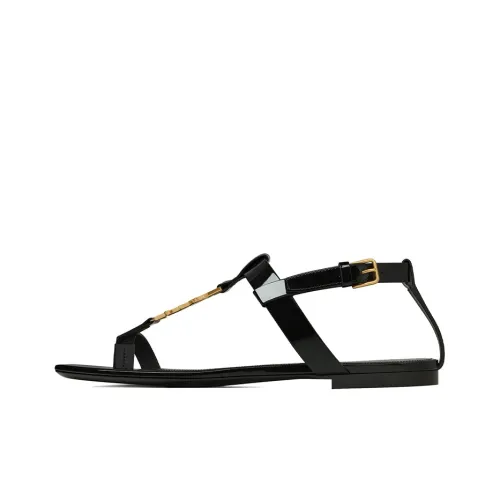 SAINT LAURENT Cassandra Logo Plaque Sandals Women's