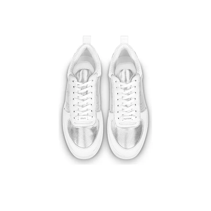 LOUIS VUITTON Boombo Low Top Stylish Skateboarding Shoes Women's Silver White-3