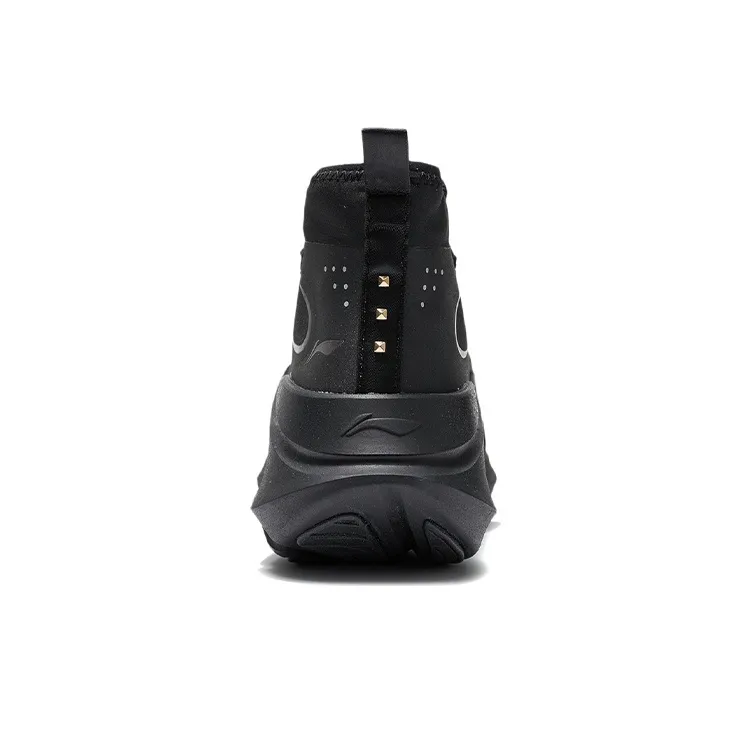 LiNing Shocked Wear-Resistant High-Top Running Shoes Women's Black-5