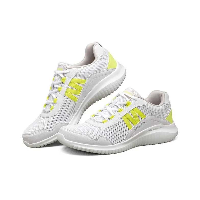 Skechers Flection Cushioning, Slip Resistant, And Abrasion Resistant Low Top Running Shoes Men's Gray Yellow-2