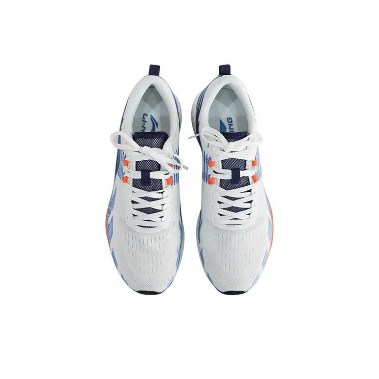 LiNing Red Hare 4 Cushioning Breathable Low Top Running Shoes Men's White Blue-3