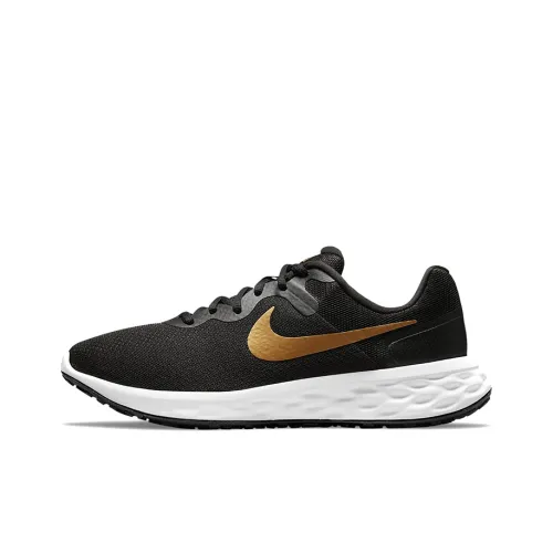 Nike REVOLUTION 6 Running Shoes Men Low-Top Black/Gold