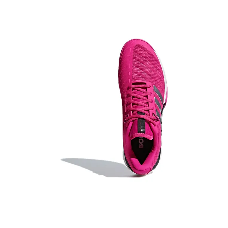 Adidas Barricade 2018 Boost Wear Resistant Low Top Tennis Shoes Men's Fuchsia-4