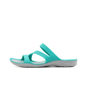 Crocs Swiftwater Slide Slippers Women's Deep Lake Blue/Light Gray