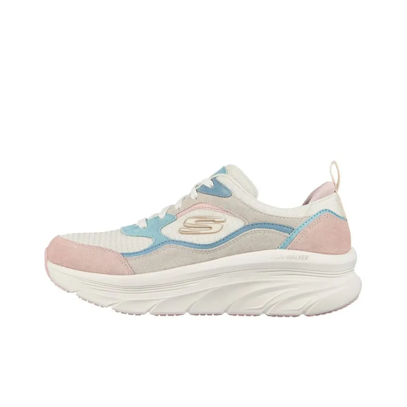 Skechers D'lux Walker Cushioning, Slip Resistant, And Abrasion Resistant Low Top Casual Shoes Women's Blue Pink White-0