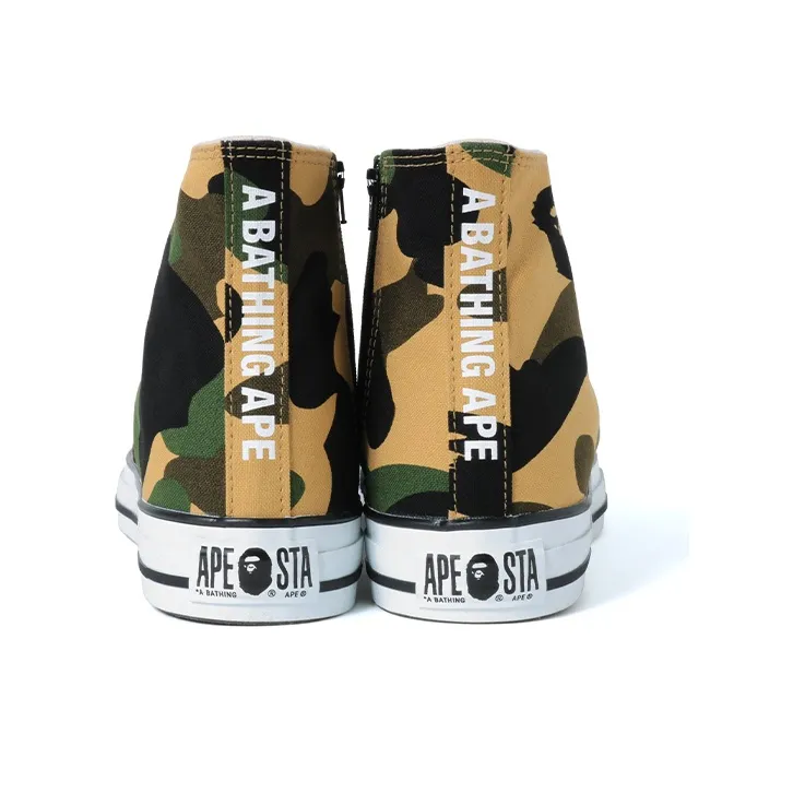 A BATHING APE Bape Ape Sta Hi Stylish Skateboarding Shoes Men's Green-2