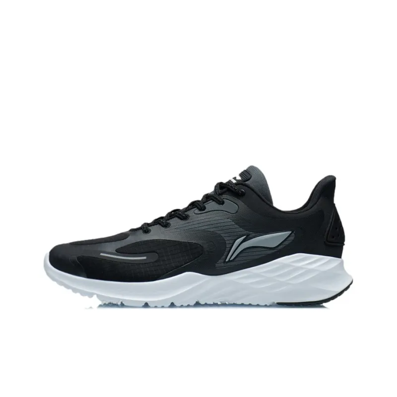 LiNing Low Top Casual Running Shoes Men's Black White-0