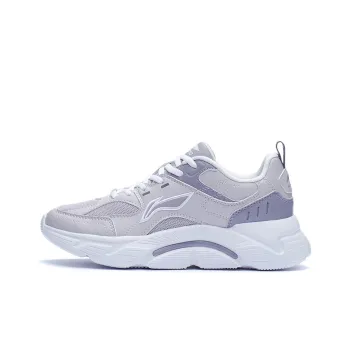LiNing Li Ning Running Collection Cushioning Slip Resistant And Abrasion Resistant Low Top Running Shoes Women's Purple