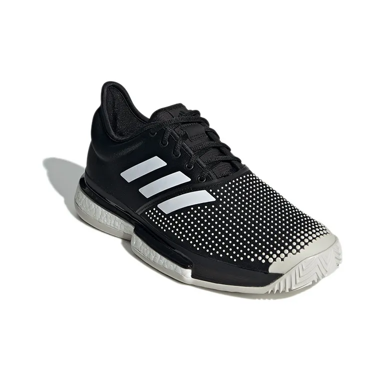 SoleCourt Boost Adidas Clay 'Black White'-2