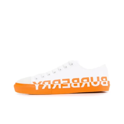 Burberry Skateboard Shoes Men Low-Top White/Orange