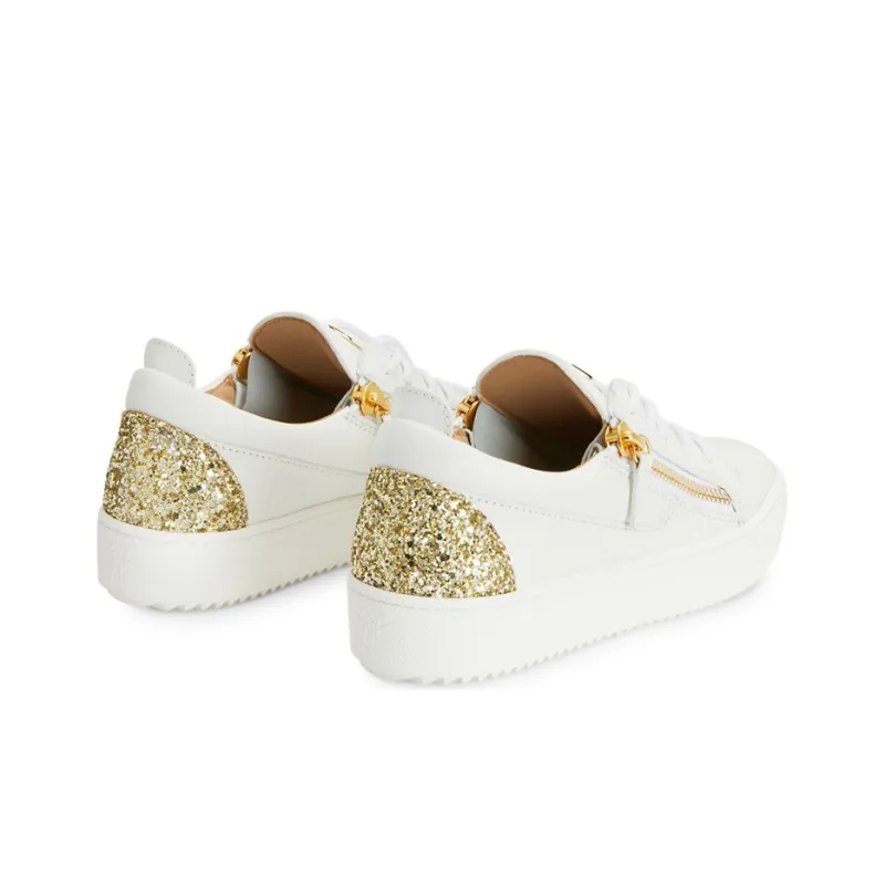 Giuseppe Zanotti/GZ Gail Low-Top Stylish Skateboarding Shoes Women's White Gold-3