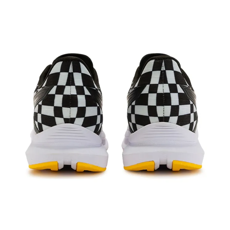 Saucony Cushioning Anti Slip And Wear Resistant Support Low Top Running Shoes Men's Black White Yellow-3