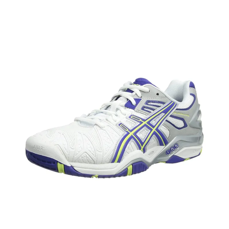 Asics Gel-Resolution 5 Wear-Resistant Low-Top Tennis Shoes Women's White-purple-gray-2