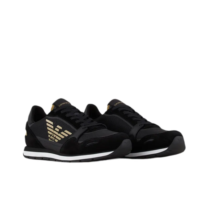 EMPORIO ARMANI Cushioning Anti-Slip And Wear-Resistant Low-Top Casual Shoes Men's Black Yellow-1