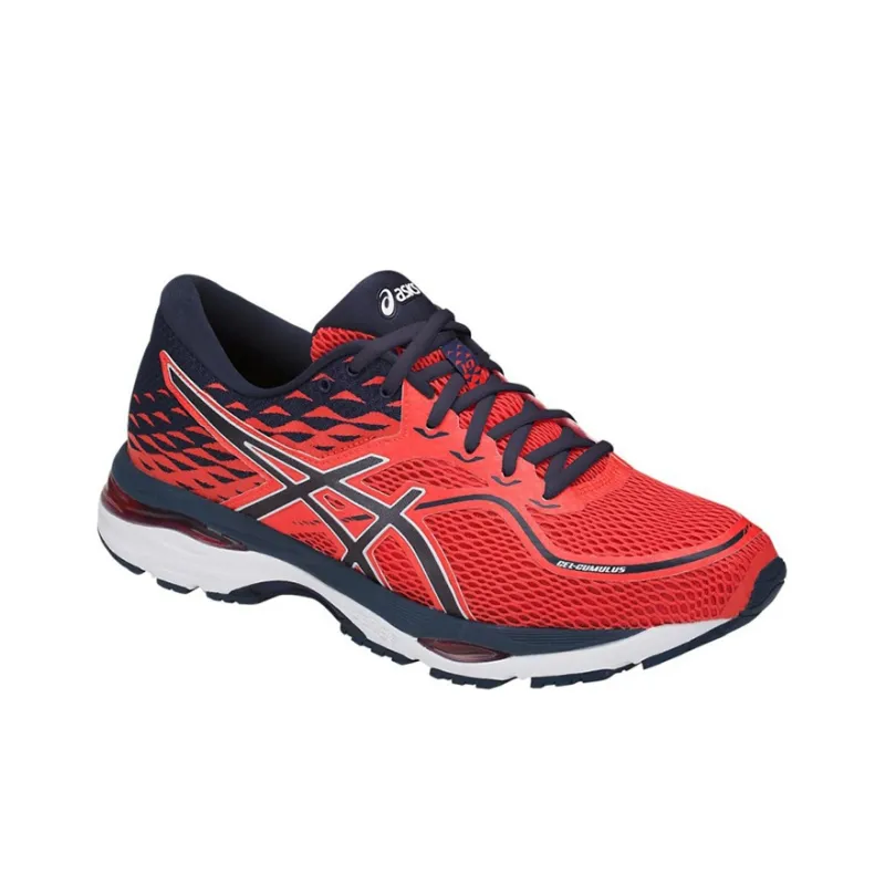 Asics Gel-Cumulus 19 Anti-Slip And Wear-Resistant Breathable Low-Top Running Shoes Men's Red Blue-1