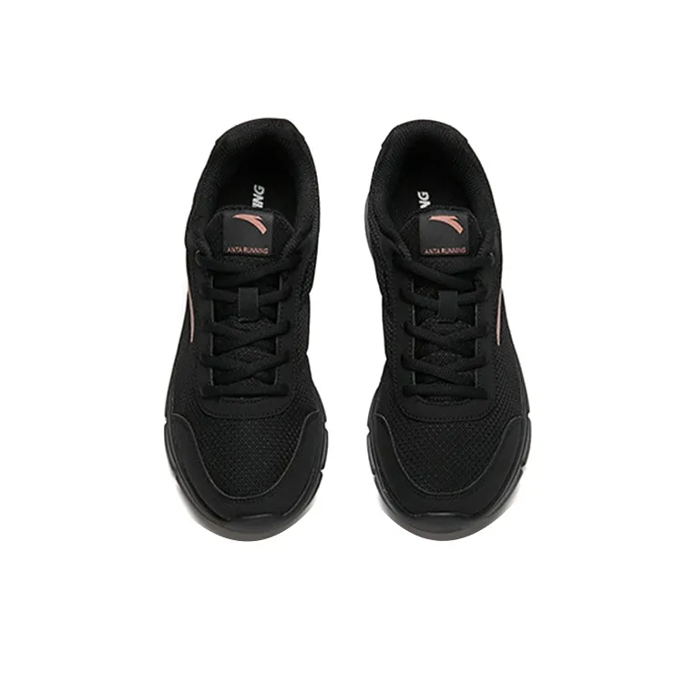 Anta Running Collection Anti Slip Wear Resistant Breathable Lightweight Low Top Running Shoes Women's Black-3