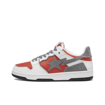 A BATHING APE SK8 STA Stylish Skateboarding Shoes Women's White Red