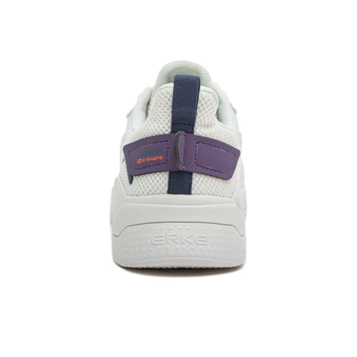 Erke Anti-Slip Wear-Resistant Low-Top Casual Shoes Men's White Blue-3