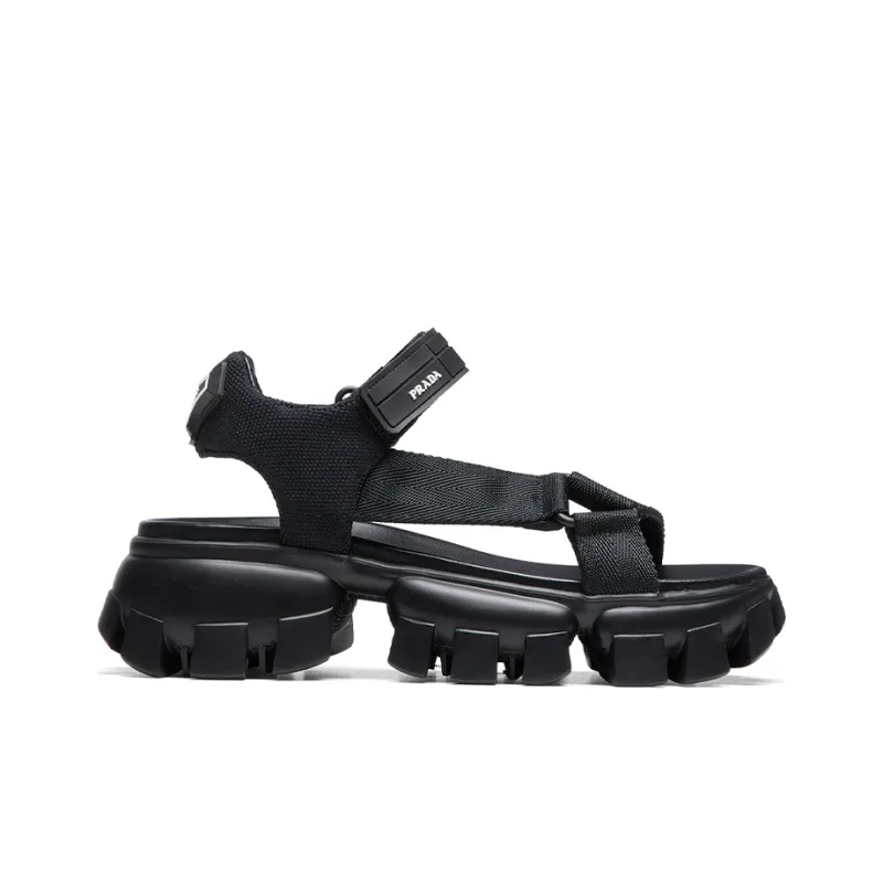 PRADA Sporty Woven Nylon Tape Sandals 'Black' Women's-1
