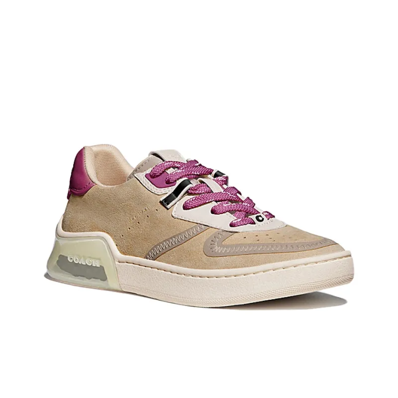 COACH CitySole Court Low-Top Stylish Skateboarding Shoes Women's Wheat Yellow-2