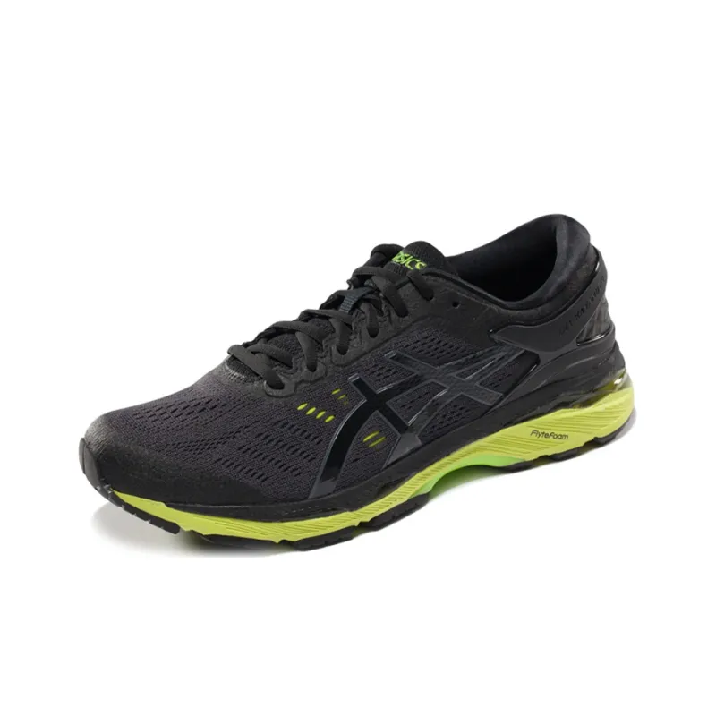 Asics Gel-Kayano 24 Wear-Resistant Slip-Resistant Low-Top Running Shoes Men's Black Green-1