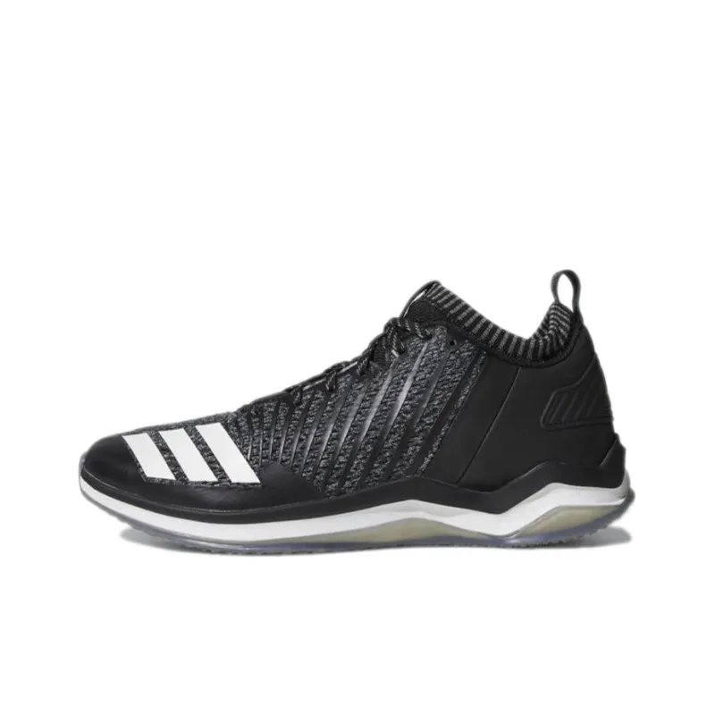 Adidas Icon Trainer Abrasion Resistant Slip Resistant Mid Top Running Shoes Men's Black White-0