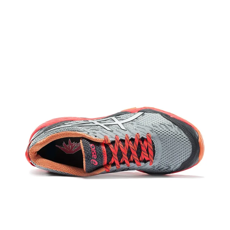 Asics GEL-FujiTrabuco 7 Wear-Resistant Low-Top Running Shoes Women's Gray Pink-2