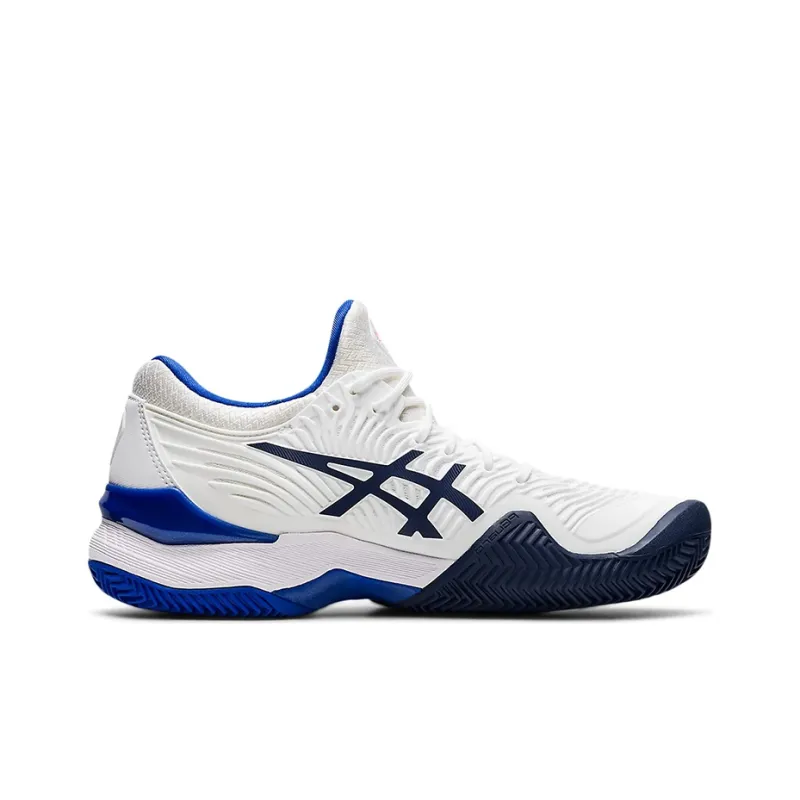 Asics Court FF 2 Novak Clay Breathable Low-Top Running Shoes Women's White Blue-1