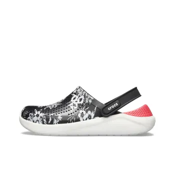 Crocs Lite Ride Hyper Floral Clogs 'Black White Red'