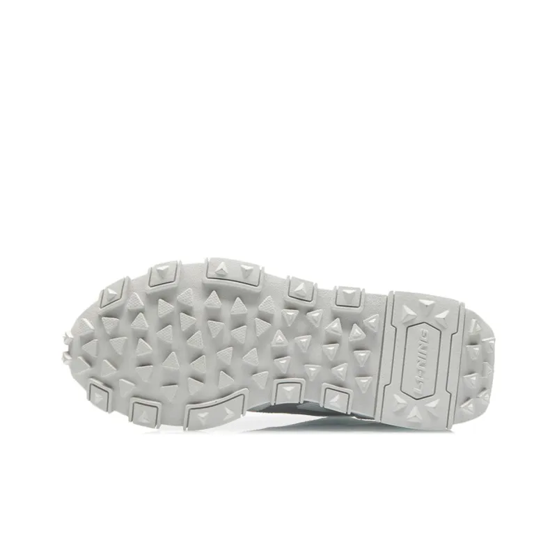 LiNing Reflective Cushioning Rebound Low Top Running Shoes Men's White Gray-4