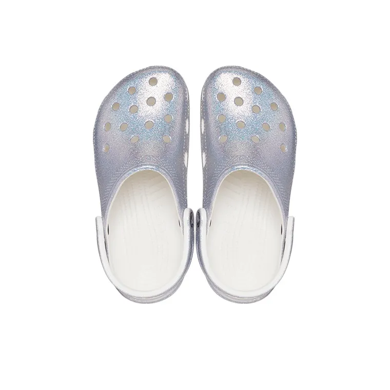 Crocs Classic Casual Unisex Metallic Silver Pink Sandals-4