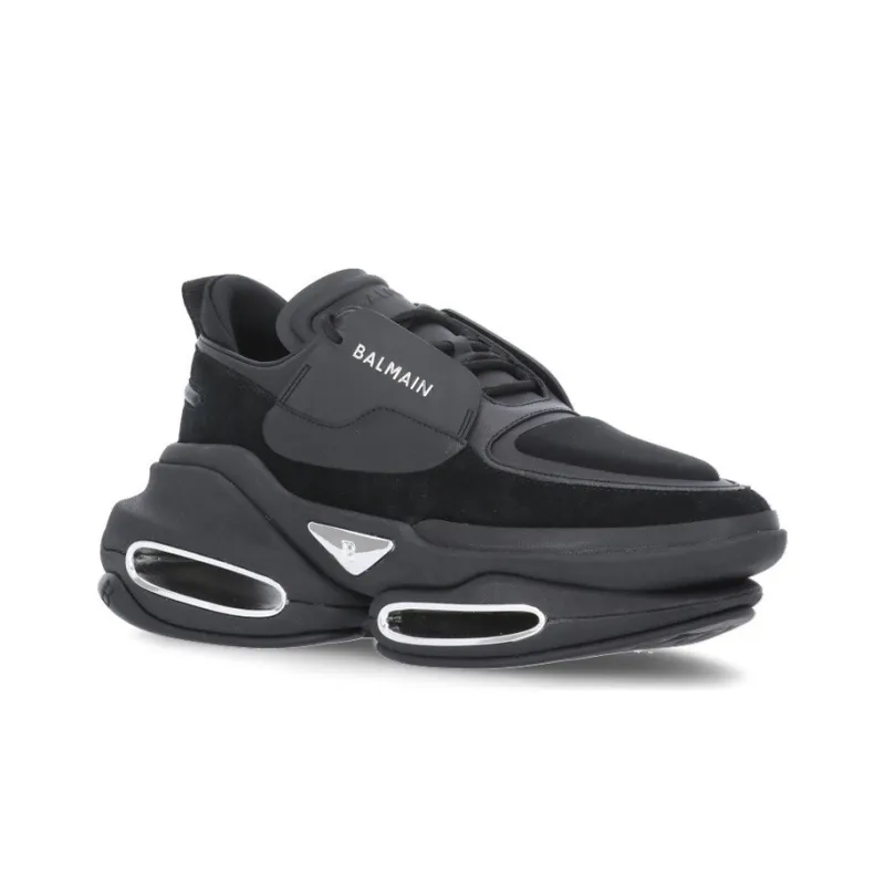 BALMAIN Anti Slip Wear Resistant Low Top Chunky Sneakers Men's Black-1