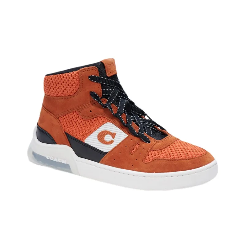 COACH CitySole Skateboard Shoes Men High Top Orange-1