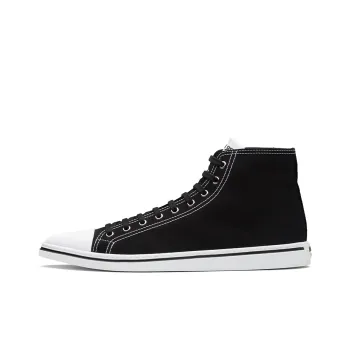 PRADA Canvas Shoes Men High Top Black