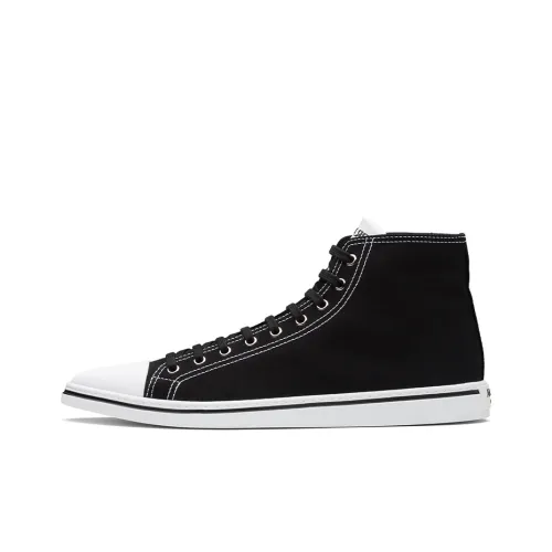 PRADA Canvas Shoes Men High-Top Black