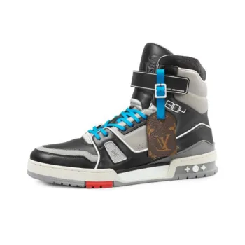 LOUIS VUITTON 408 Paris High Top Sneakers 'Black Grey Blue'