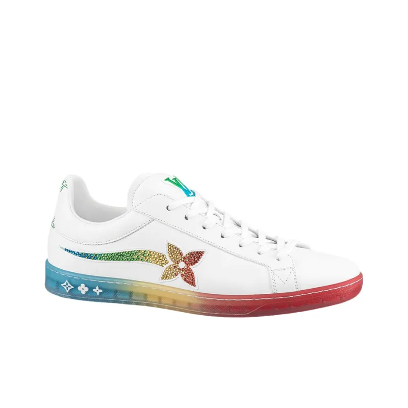 LOUIS VUITTON Luxembourg Samothrace Low Top Stylish Skateboarding Shoes Men's White Multicolor-1