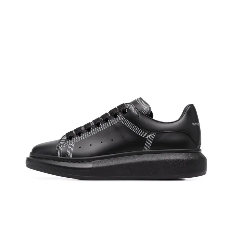 Alexander McQueen Oversized Sneaker 'Embroidered Black Silver'-0