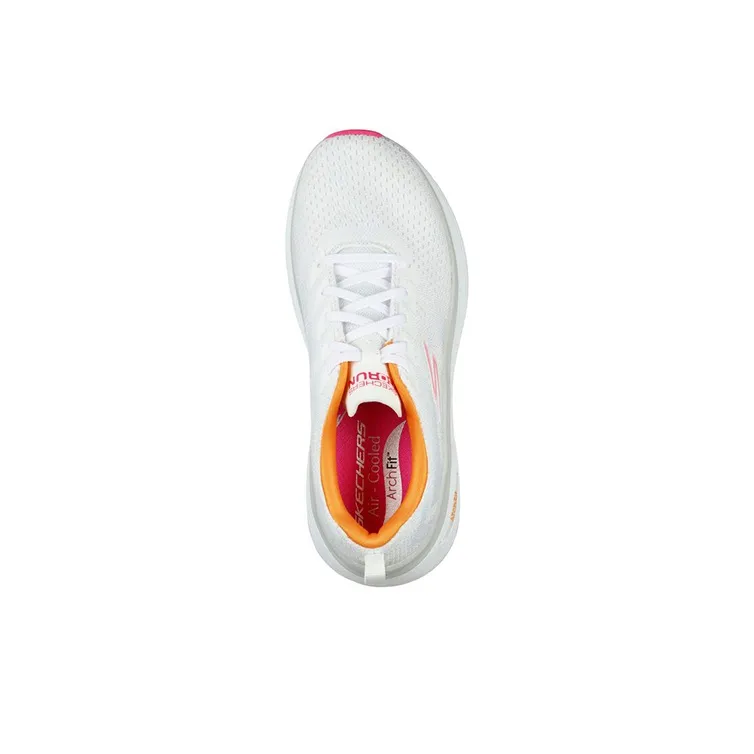 Skechers Max Cushioning Arch Fit Low-Top Casual Shoes Women's White Orange-3