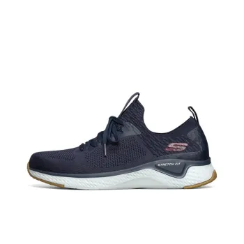 Skechers Solar Fuse Cushioning Anti-Slip Wear-Resistant Breathability Low-Top Casual Running Shoes Men's Blue Red