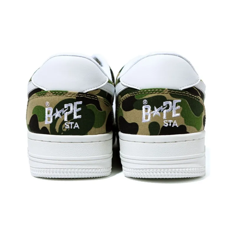 A BATHING APE STA Low Stylish Skateboarding Shoes Women's Green Camouflage-3